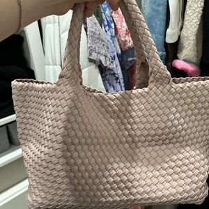Antonio Melanie Large Neoprene Woven Tote Bag Pink
